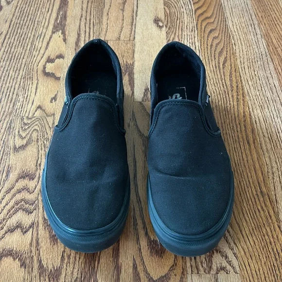 Vans Asher Platform Skate Canvas Slip On Shoes Womens Size 10 Black - Picture 1 of 6